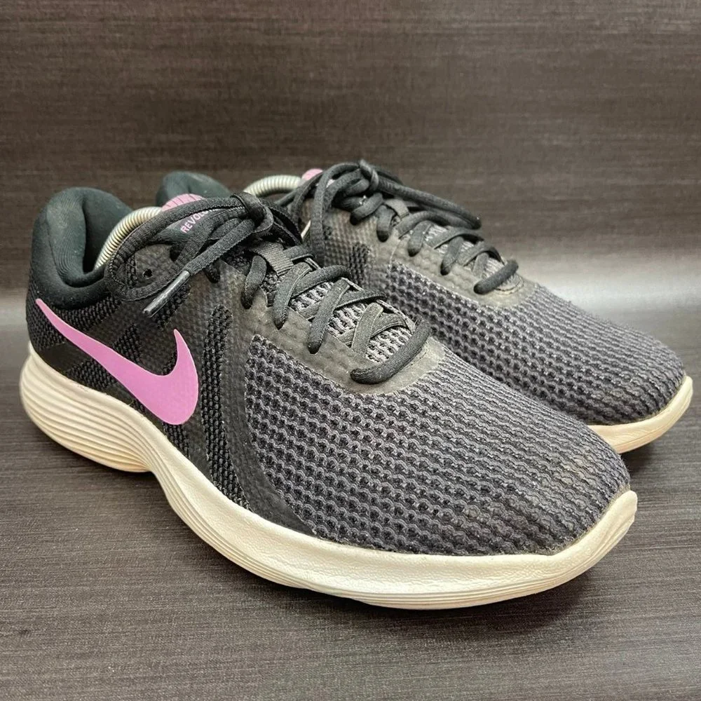 Nike Revolution 4 Women's Size 10 Black Purple Running Athletic Shoes_2